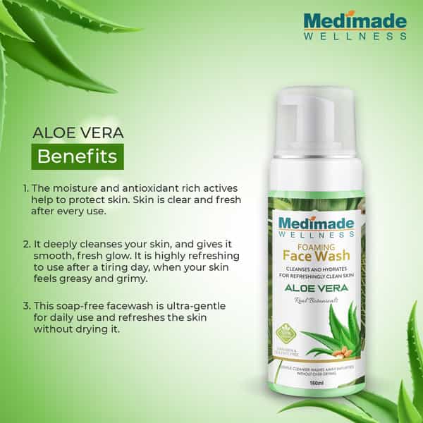 Medimade Aloevera Foaming Face Wash - 160 Ml