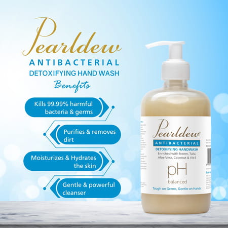 Pearldew Antibacterial Detoxifying Hand Wash 500 Ml | Neem & Tulsi (Pack Of 4)