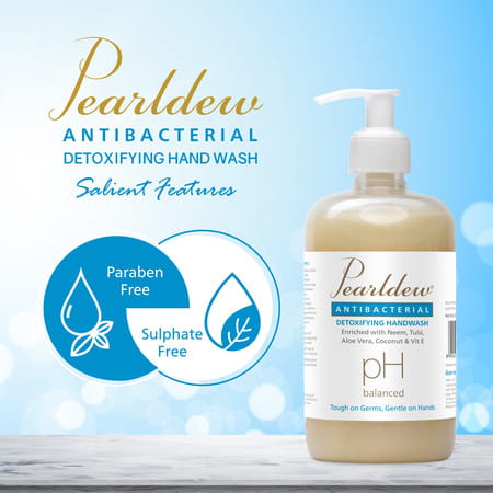 Pearldew Antibacterial Detoxifying Hand Wash 500 Ml | Neem & Tulsi (Pack Of 4)