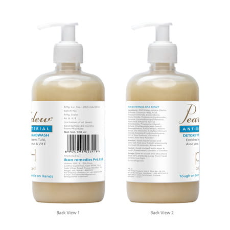 Pearldew Antibacterial Detoxifying Hand Wash 500 Ml | Neem & Tulsi (Pack Of 4)