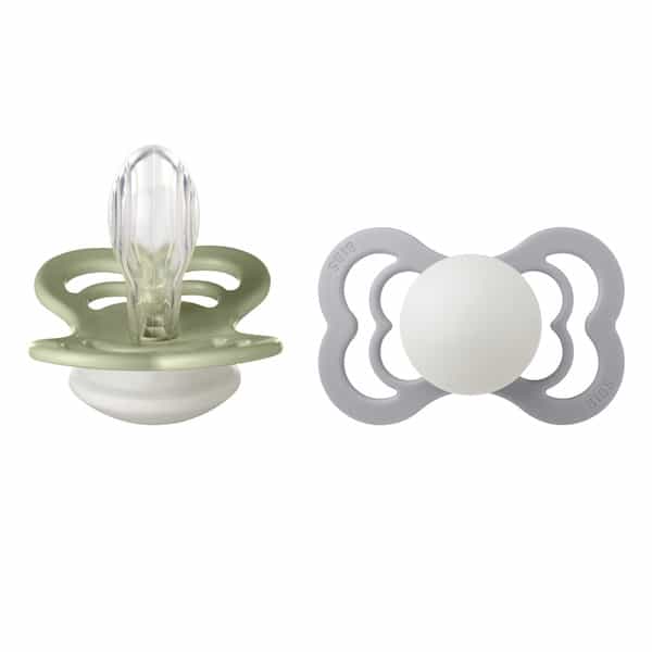 Bibs Supreme 2 Pack Silicone Size 2 Sage Glow/Cloud Glow - 6+ Months