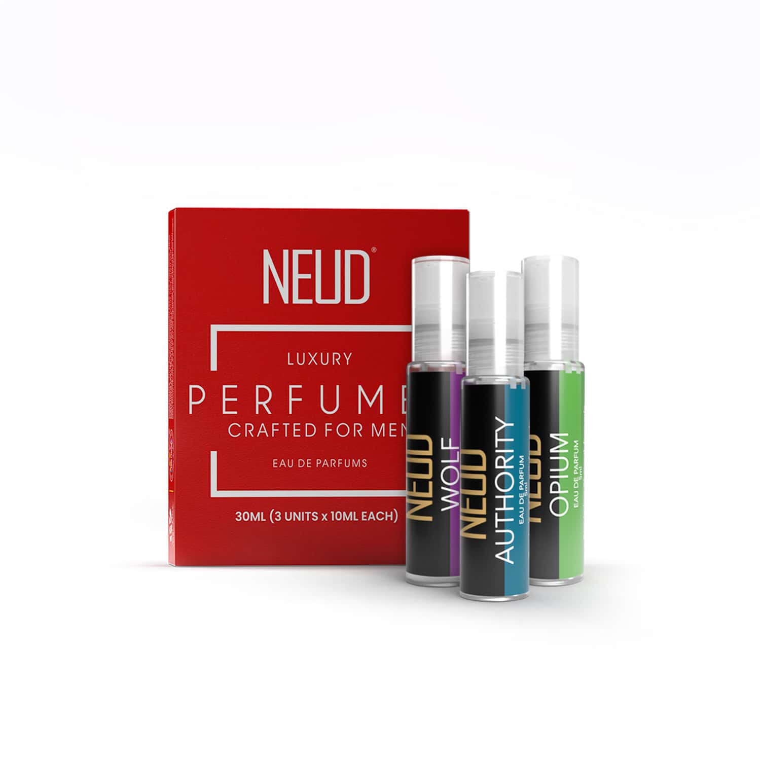 Neud Luxury Perfume Gift Set For Men | Citrus| Lavender| Cedarwood| Vanilla - 3 X 10ml Vials