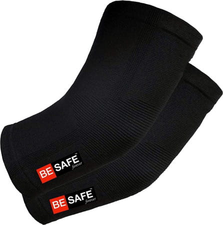 Besafe Forever Elbow Sleeves/ Support/ Guard/ Compression Socks Pair | Black | L
