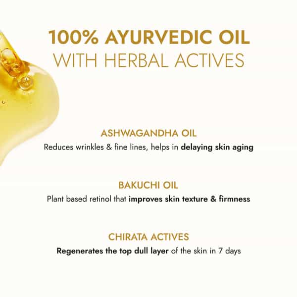 Kapiva Ashwagandha Anti-Aging Face Oil (30 Ml) | Plant Based Retinol