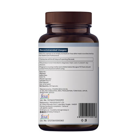 Miduty Activated Coconut Charcoal Edible Supplement-Teeth Whitening | Detox | Microporous- 60n