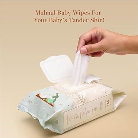Baby Forest Mulmul Baby Wipes|Ultra-Soft, Water-Based, 3x Thicker & Softer Wipes 72 Wipes|Pack Of 7
