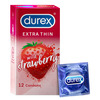 Durex Extra Thin Wild Strawberry Flavour Box Of 12 Condoms