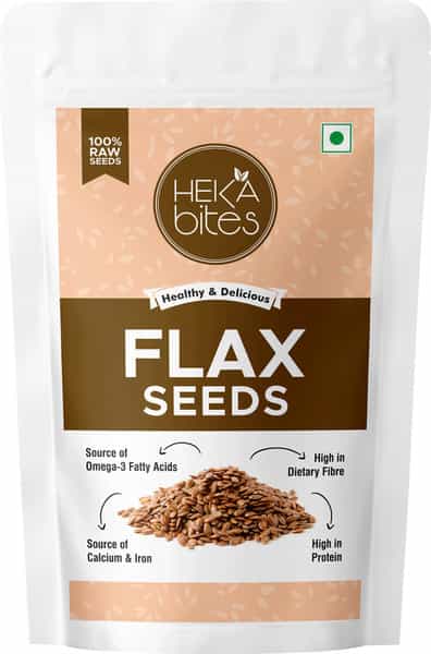 Heka Bites Premium Raw Flax Seeds (250G)|For Weight Loss |Omega 3 | Healthy Snacks | Diabetic Snacks