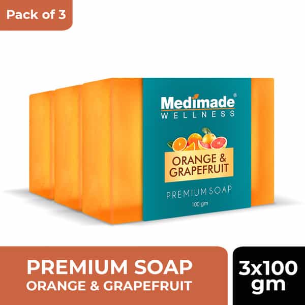 Medimade Orange & Grapefruit Premium Soap - 100 Gm X 3 ( Pack Of 3 )