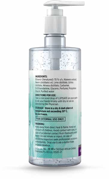Lupisafe Alcohol Based Hand Sanitizer With Pump Bottle - 500Ml