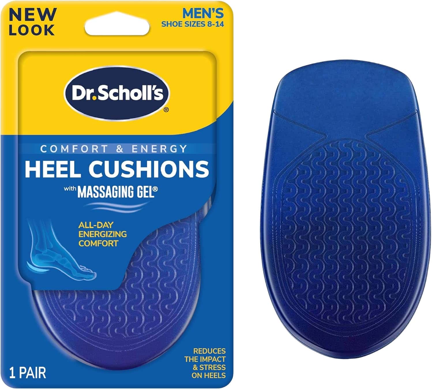 Dr. Scholl Comfort Heel Cushions For Men Size 8-13 - 1 Pair