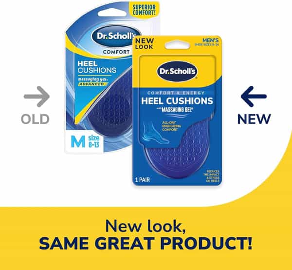 Dr. Scholl Comfort Heel Cushions For Men Size 8-13 - 1 Pair