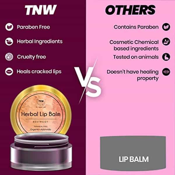 Tnw The Natural Wash Herbal Beetroot Lip Balm (Pack Of 3) For Dry Damaged Oils | 5G - Multicolor
