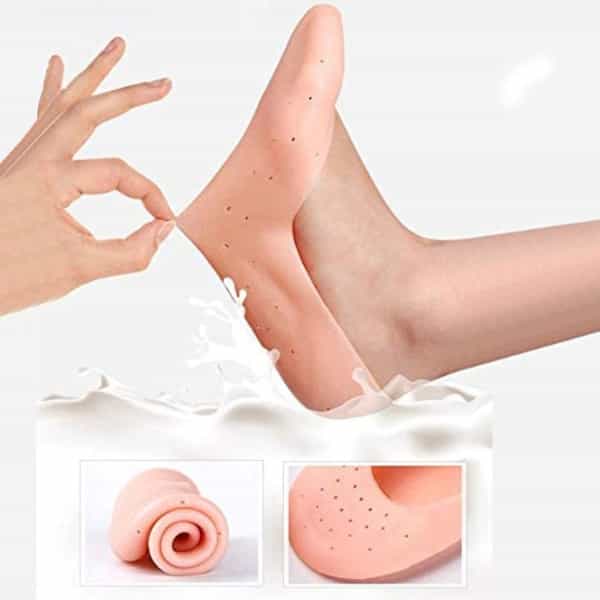 Dr Foot Silicone Moisturizing Heel Socks|Dry, Cracked Heels, Rough Skin, Dead Skin | Size S - 1 Pair