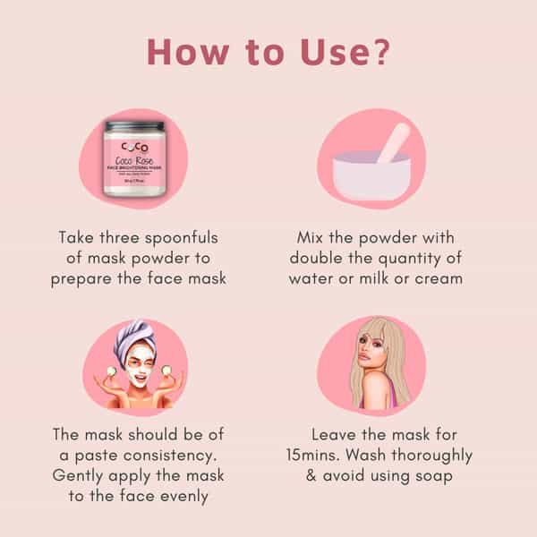 Coco Crush Coconut Rose Face Pack For Skin Lightening & Brightening - 50G