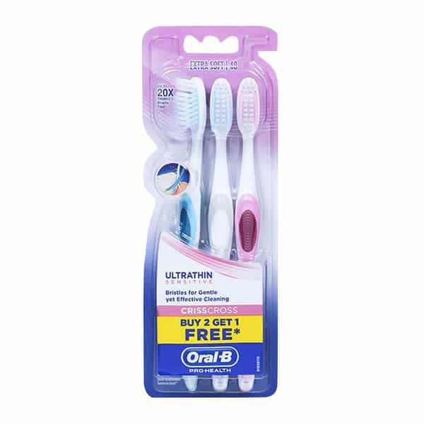 Oral-B Criss Cross Ultra Thin Sensitive Toothbrush Buy 2 Get 1 Free