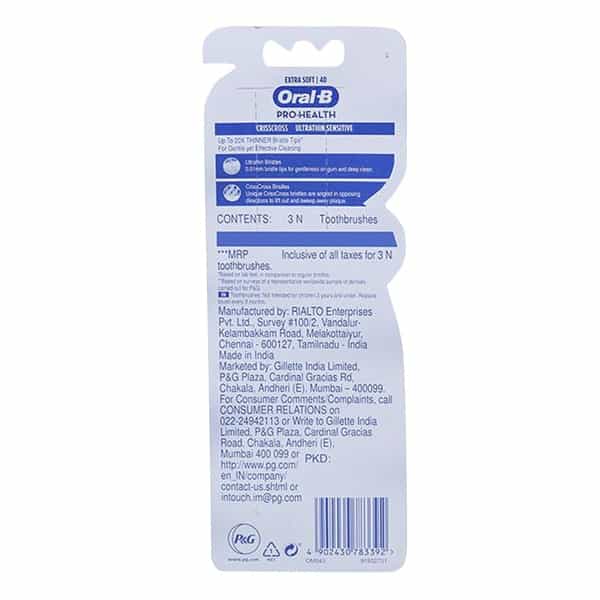 Oral-B Criss Cross Ultra Thin Sensitive Toothbrush Buy 2 Get 1 Free