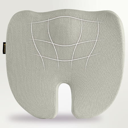 Betterhood Grey Memory Foam Ergonomic Coccyx Seat Cushion For Chair