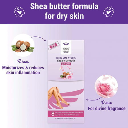 Bombay Shaving Company Women Hair Removal Combo Hair Removal Cream & Wax Strips For Dry Skin