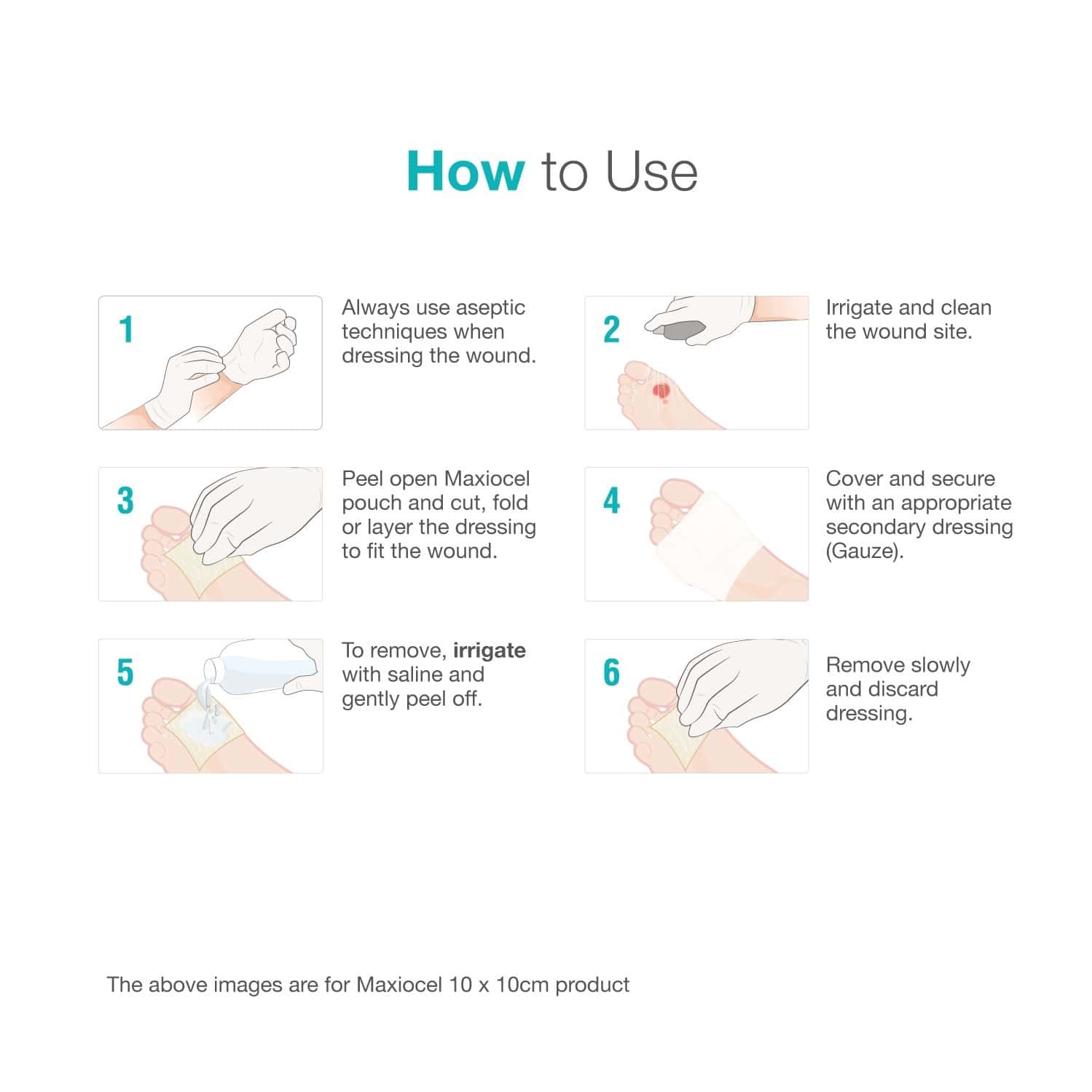 Buy MAXIOCEL WOUND CARE DRESSING FOR DIABETIC FOOT ULCERS (5CM X 10CM