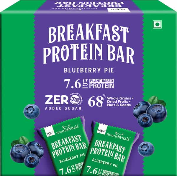 Nourishvitals Breakfast Protein Bar Pie Nuts & Seeds No Added Sugar Or Artificial Flavors 275G