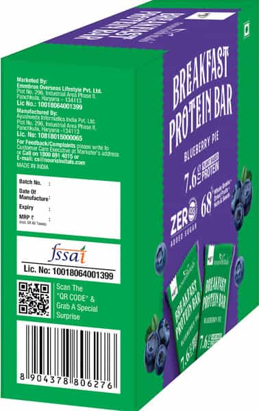 Nourishvitals Breakfast Protein Bar Pie Nuts & Seeds No Added Sugar Or Artificial Flavors 275G