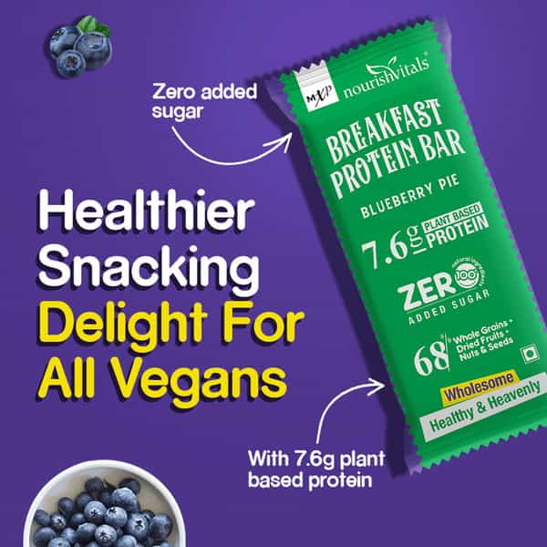 Nourishvitals Breakfast Protein Bar Pie Nuts & Seeds No Added Sugar Or Artificial Flavors 275G