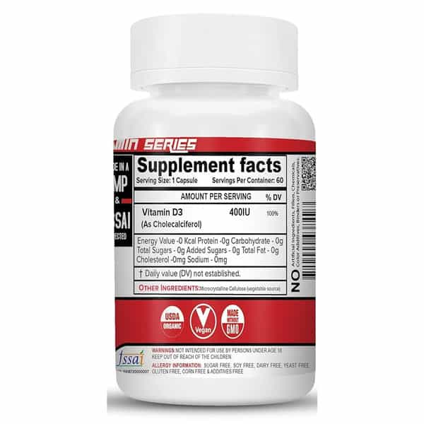 Nutrija Vitamin D3 400Iu Supplement (120 Capsules)