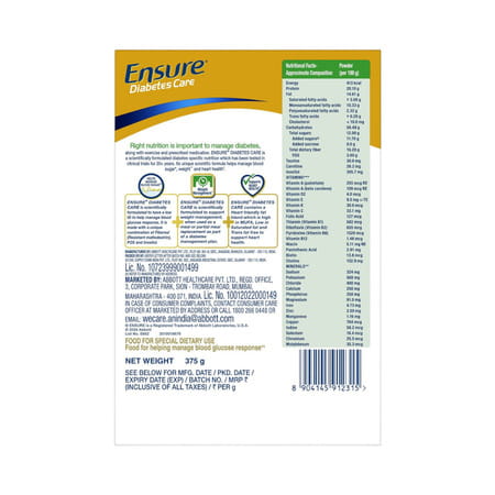 Ensure Diabetes Care Rich Chocolate Flavour Box 375 Gm