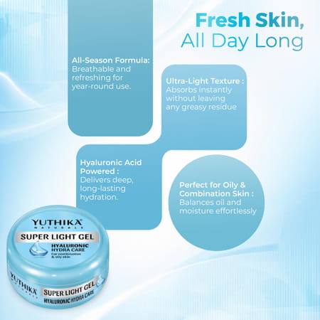 Yuthika Super Light Gel Moisturizer 100Ml | Oil Free Moisturizer For All Skin Types