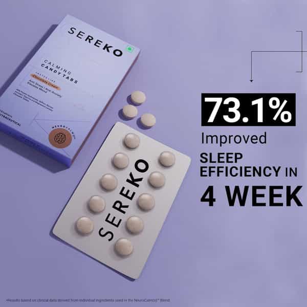Sereko Calming Candy Tabs Plant-Based For Restful Deep Sleep | Reduce Stress & Mood Swing 10 Tablets
