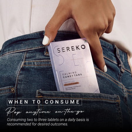 Sereko Calming Candy Tabs Plant-Based For Restful Deep Sleep,Reduce Stress & Mood Swing 10 Tablets