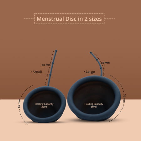 Bbold Reusable Menstrual Disc With Stem | Supersoft | 12h Protection | Black - Small
