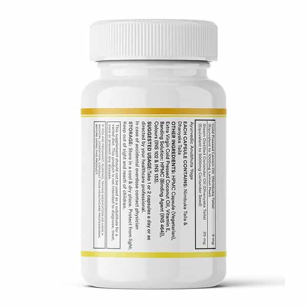 Inlife Natural Lemon Coriander Oil Capsules | Kindey Support Supplement | Veg- 60N