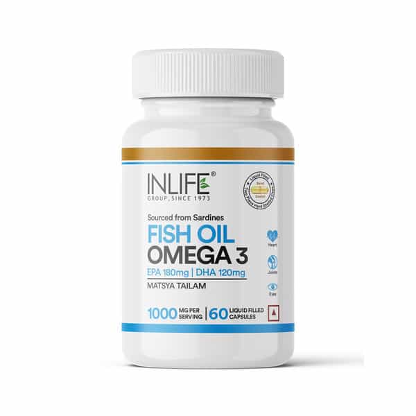 Inlife Fish Oil Capsules Omega 3 | 1000Mg | 180Mg Epa & 120Mg Dha - 60 Liquid Filled Capsules