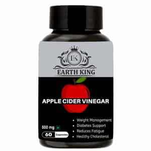 Earth King Apple Cider Vinegar Capsules For Weight Loss & Boost Energy - 60 Capsules (500 Mg)