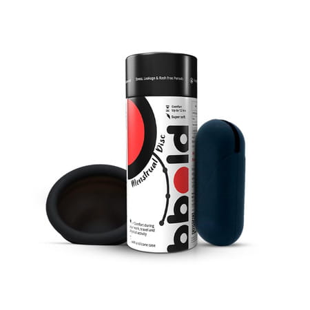 Bbold Reusable Menstrual Disc Without Stem | Supersoft | 12h Protection | Black - Small