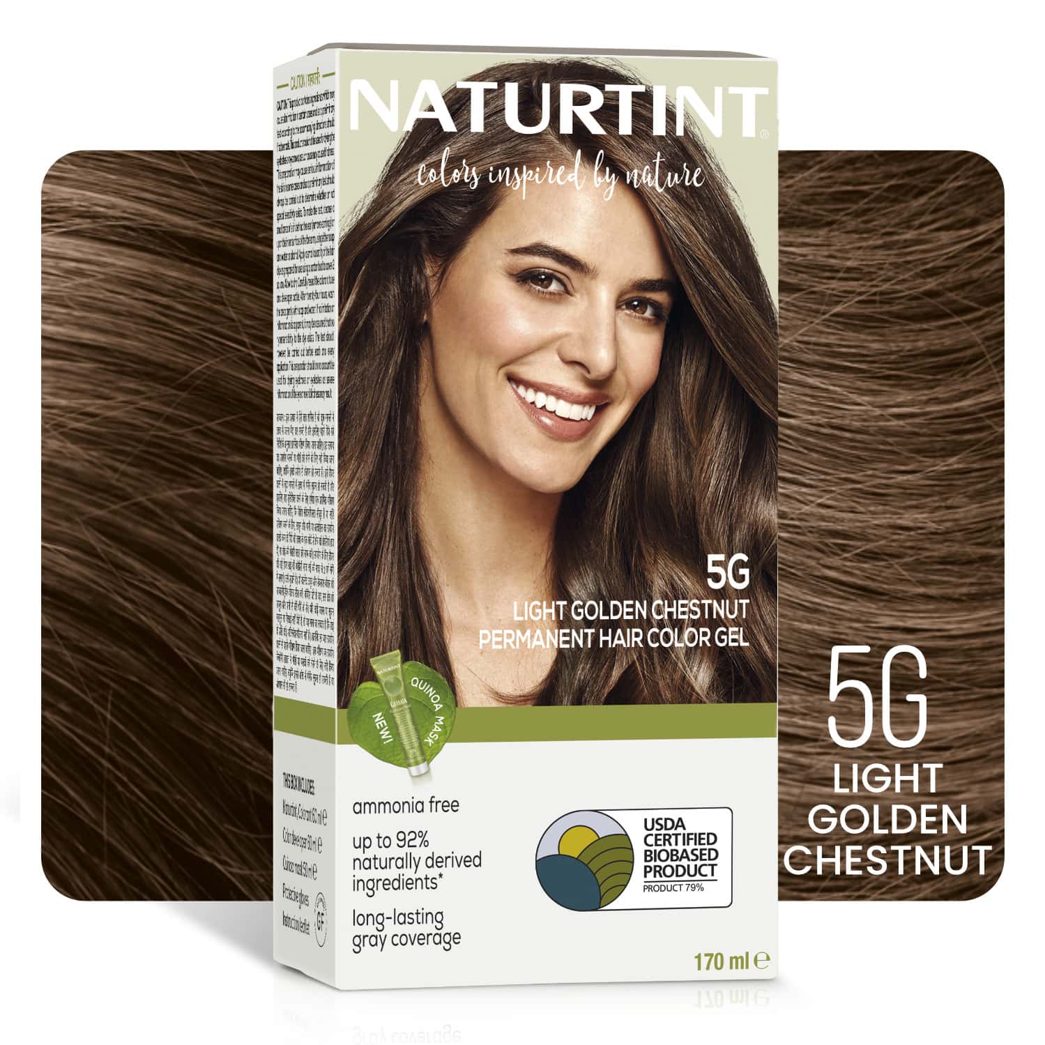 Naturtint Permanent Hair Colour 5g Light Golden Chestnut 170ml Ammonia Free 92% Natural Ingredients