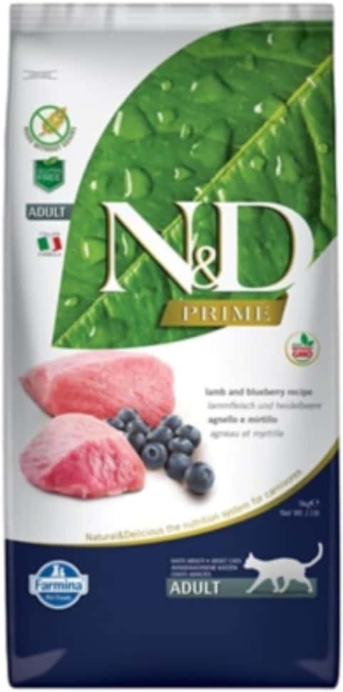 Farmina N&D Pet Foods Dry Farmina Grain Free Lamb And Blueberry Adult Cat Food | 1.5 Kg