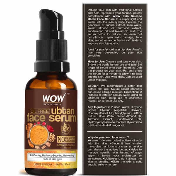 Wow Skin Science Ubtan Face Serum - 30 Ml