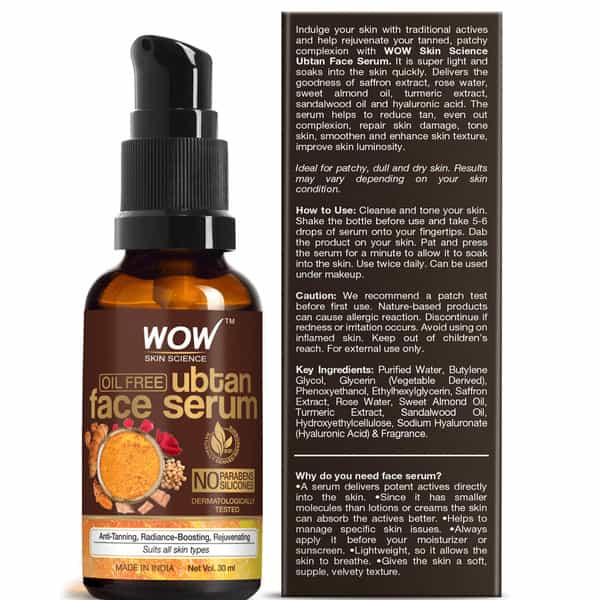 Wow Skin Science Ubtan Face Serum - 30 Ml