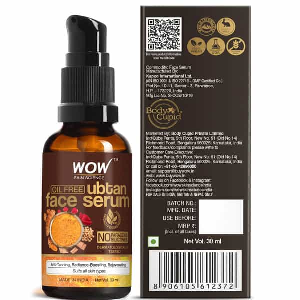 Wow Skin Science Ubtan Face Serum - 30 Ml
