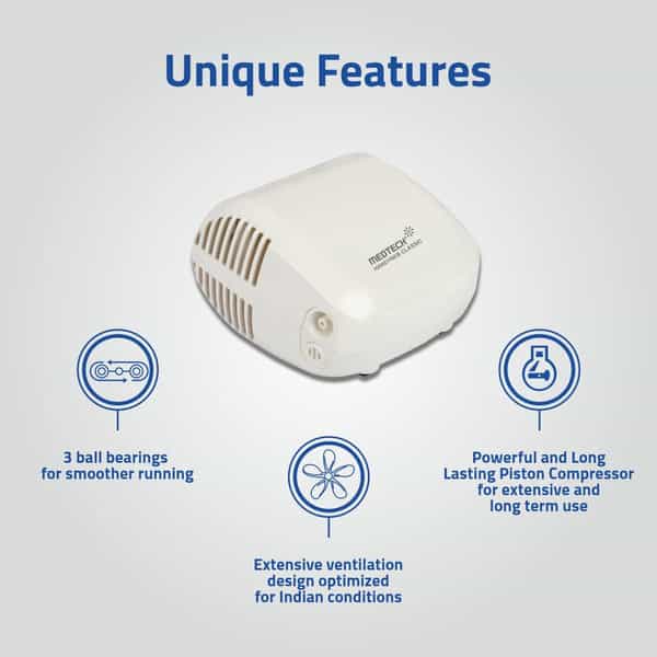 Medtech Handyneb Classic Compressor Nebulizer Compact Machine Complete Mask Kit For Adult And Child