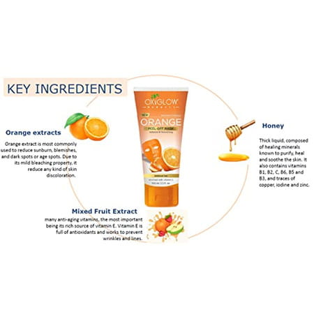 Oxyglow Herbals Orange Peel Off Mask|Natural Orange Peel Extract|Cleanser (100gram)