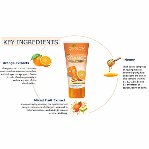 Oxyglow Herbals Orange Peel Off Mask|Natural Orange Peel Extract|Cleanser (100Gram)