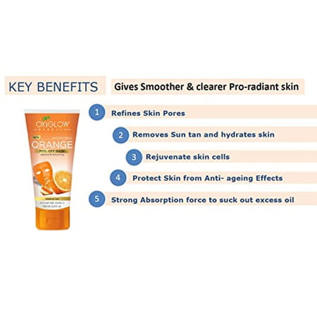 Oxyglow Herbals Orange Peel Off Mask|Natural Orange Peel Extract|Cleanser (100gram)