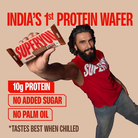 Superyou Coffee Protein Wafer Bars (Pack Of 10)|10G Protein | 3G Fiber | No Added Sugar