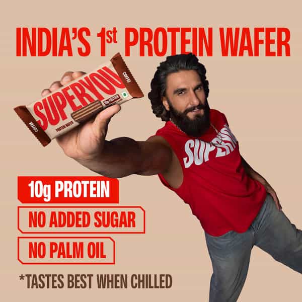 Superyou Coffee Protein Wafer Bars (Pack Of 10)|10G Protein | 3G Fiber | No Added Sugar