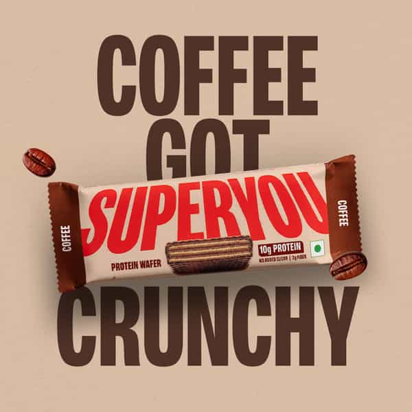 Superyou Coffee Protein Wafer Bars (Pack Of 10)|10G Protein | 3G Fiber | No Added Sugar
