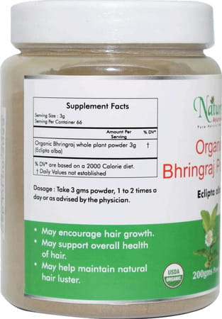 Naturz Ayurveda Organic Bhringraj Powder - 200 Gms (Pack Of 4)